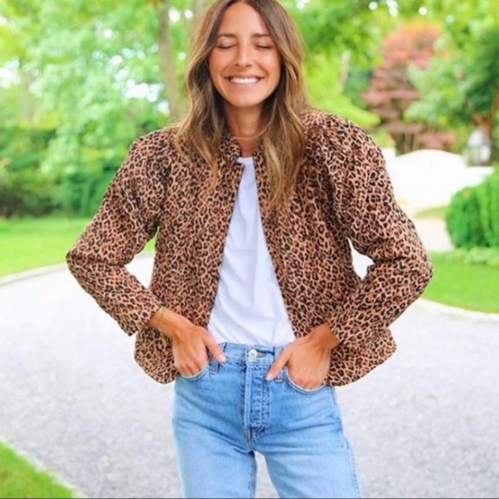 Something Navy Reversible Quilted Jacket leopard